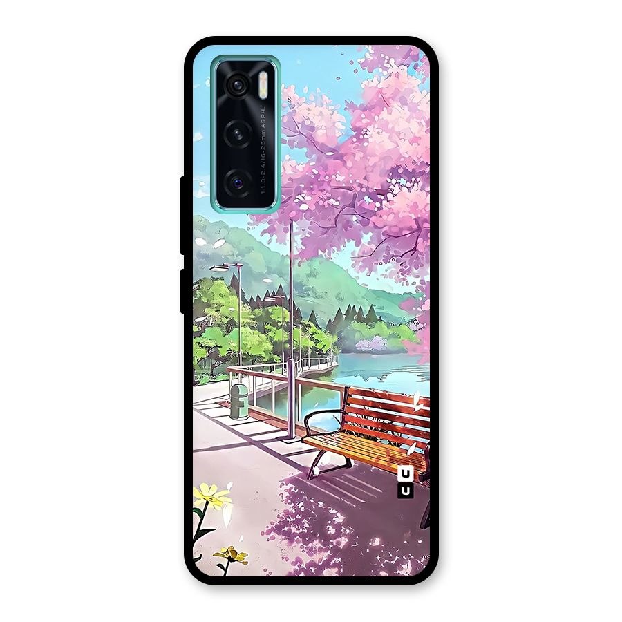 Beautiful Cherry Blossom Landscape Glass Back Case for Vivo V20 SE