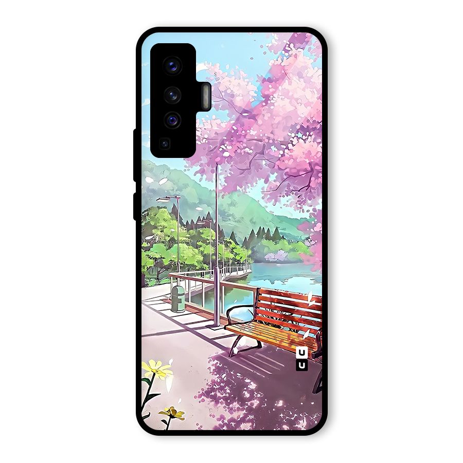 Beautiful Cherry Blossom Landscape Glass Back Case for Vivo X50
