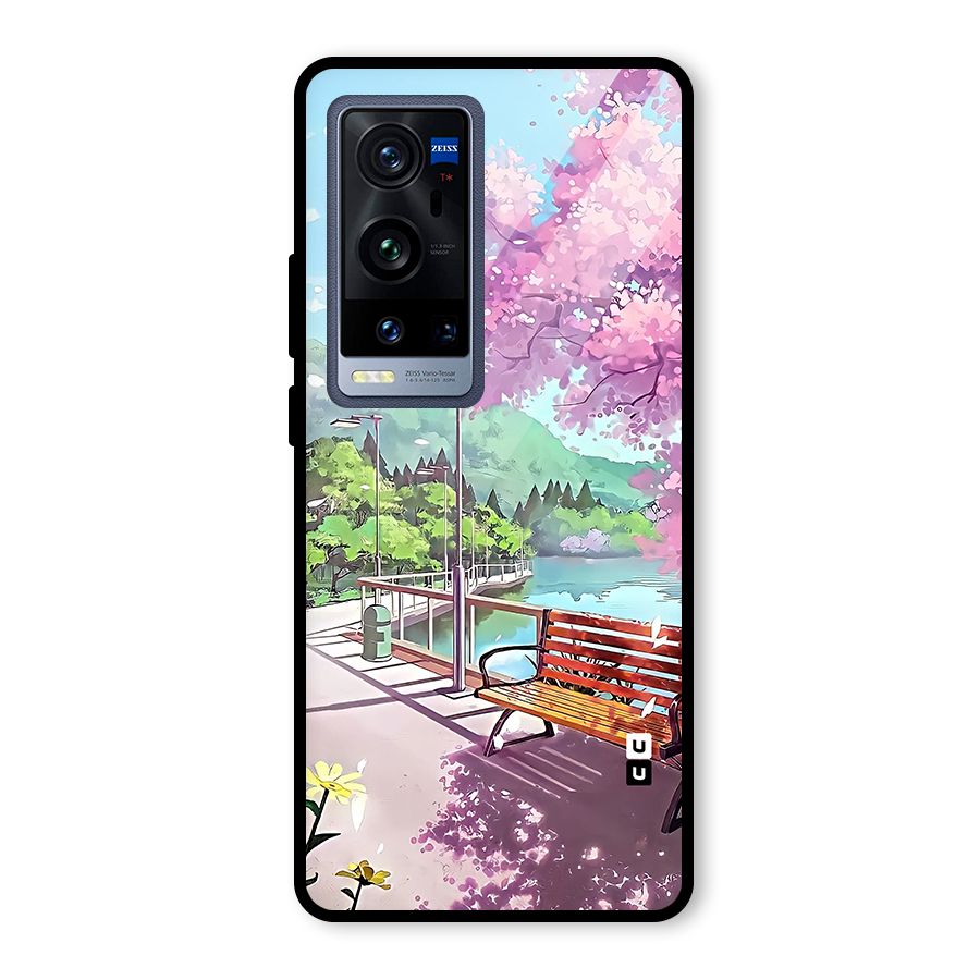Beautiful Cherry Blossom Landscape Glass Back Case for Vivo X60 Pro Plus