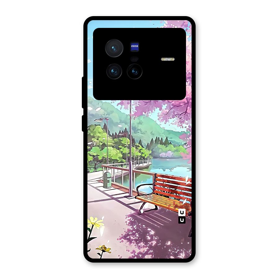 Beautiful Cherry Blossom Landscape Glass Back Case for Vivo X80