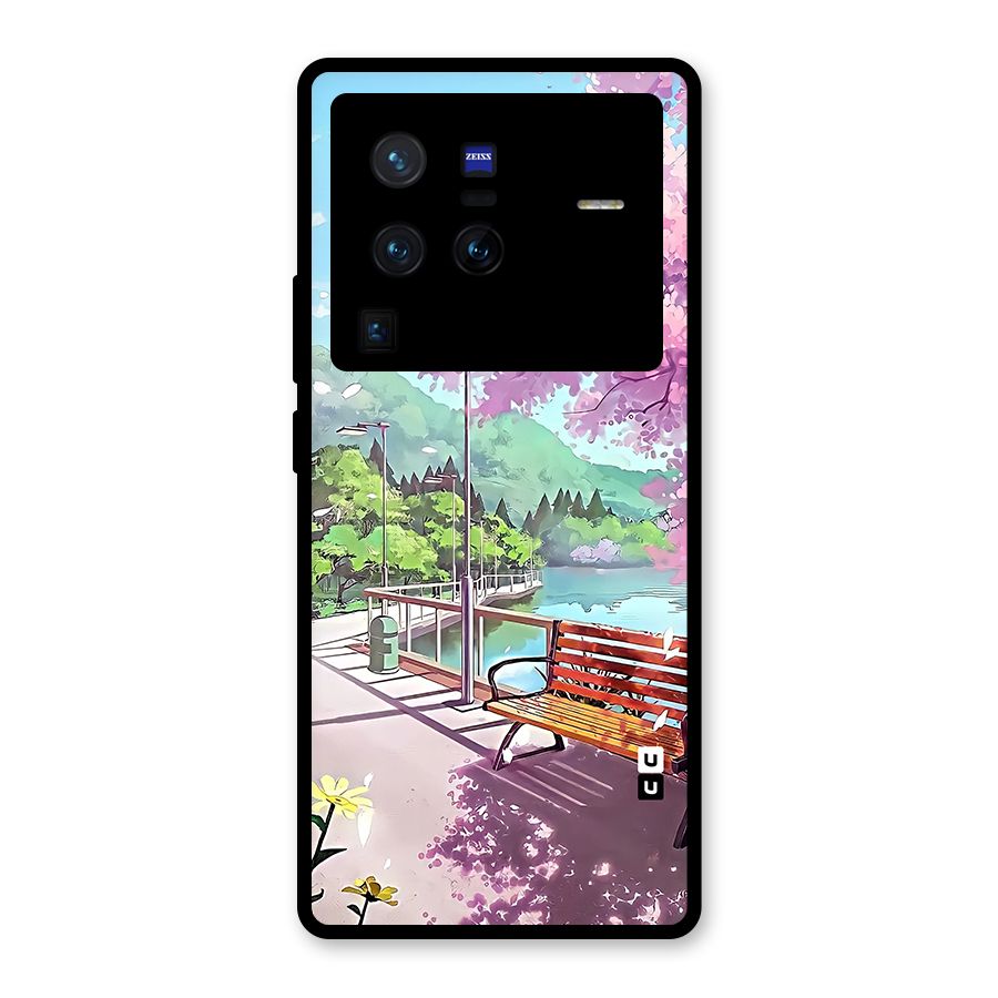 Beautiful Cherry Blossom Landscape Glass Back Case for Vivo X80 Pro