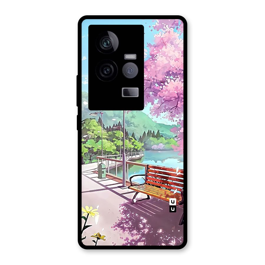 Beautiful Cherry Blossom Landscape Glass Back Case for Vivo iQOO 11 5G