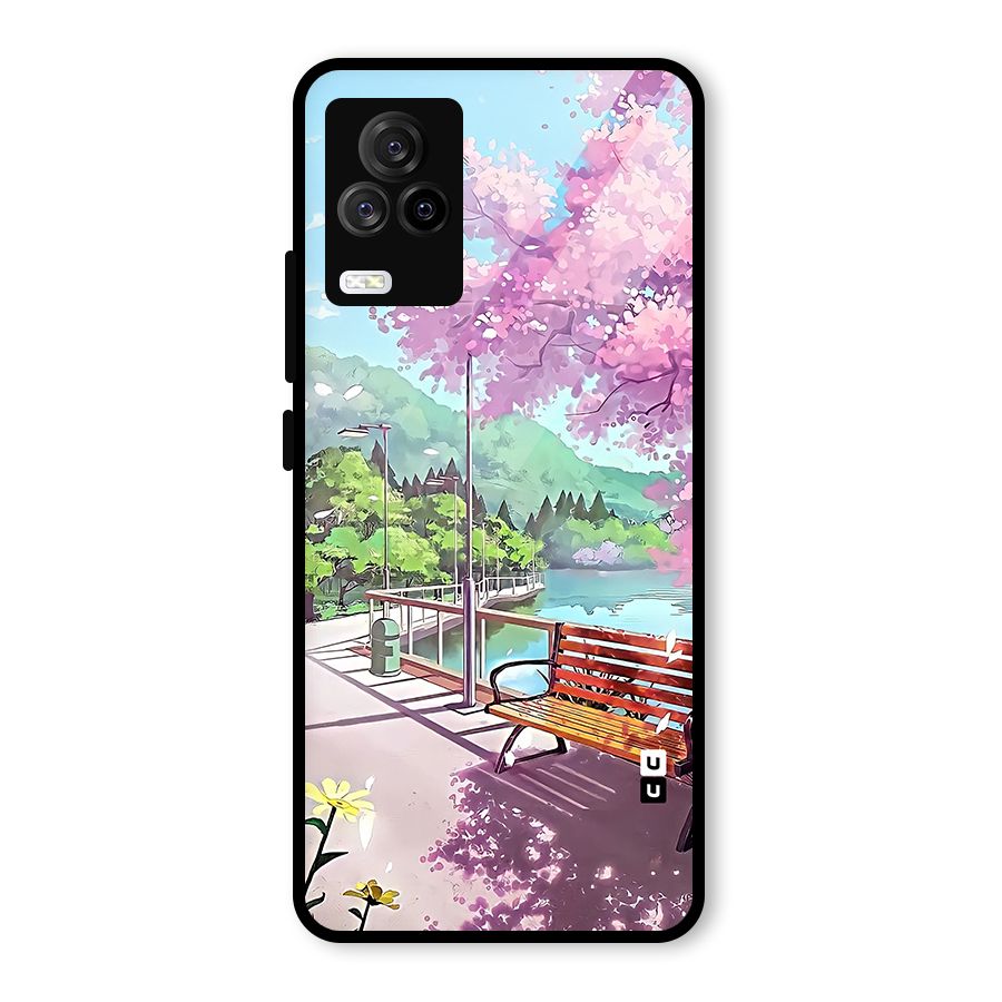 Beautiful Cherry Blossom Landscape Glass Back Case for Vivo iQOO 7 Legend 5G