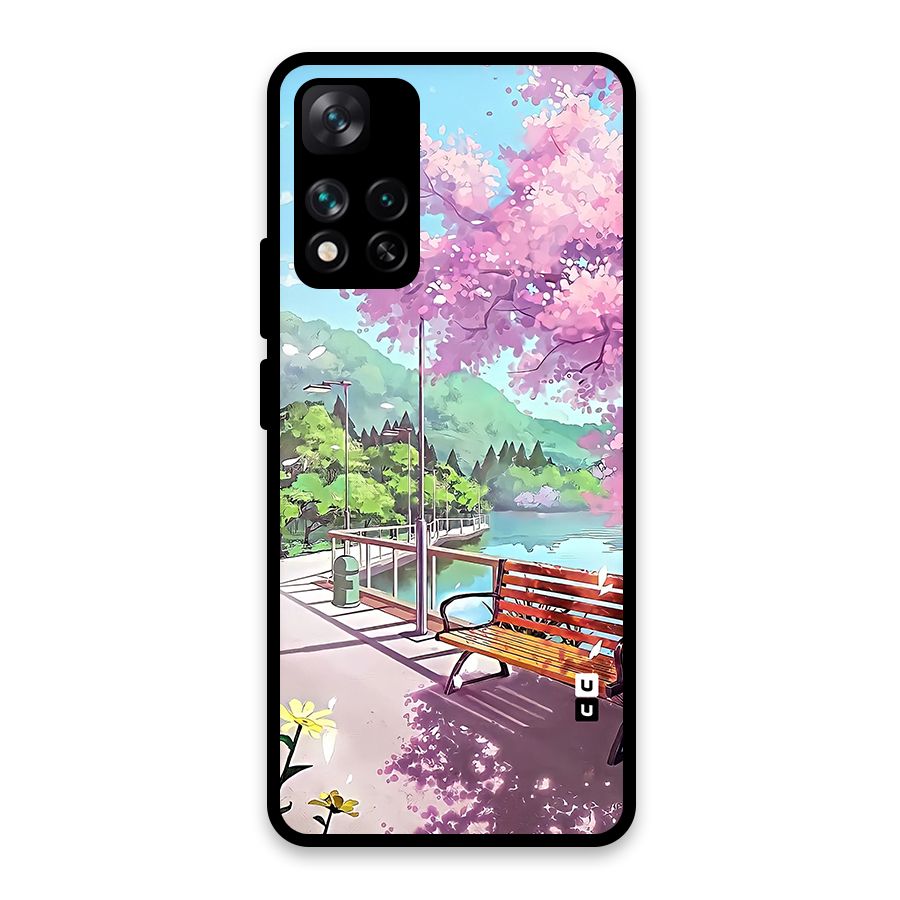 Beautiful Cherry Blossom Landscape Glass Back Case for Xiaomi 11i 5G