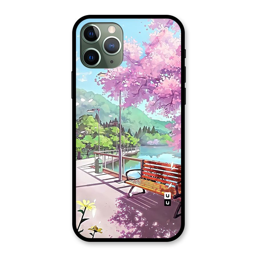 Beautiful Cherry Blossom Landscape Glass Back Case for iPhone 11 Pro