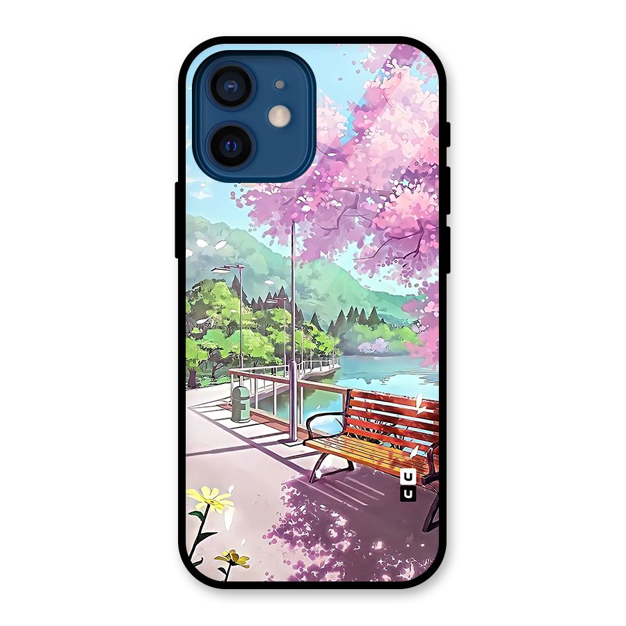 Beautiful Cherry Blossom Landscape Glass Back Case for iPhone 12 Mini