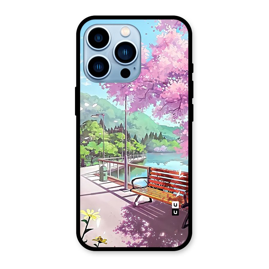 Beautiful Cherry Blossom Landscape Glass Back Case for iPhone 13 Pro