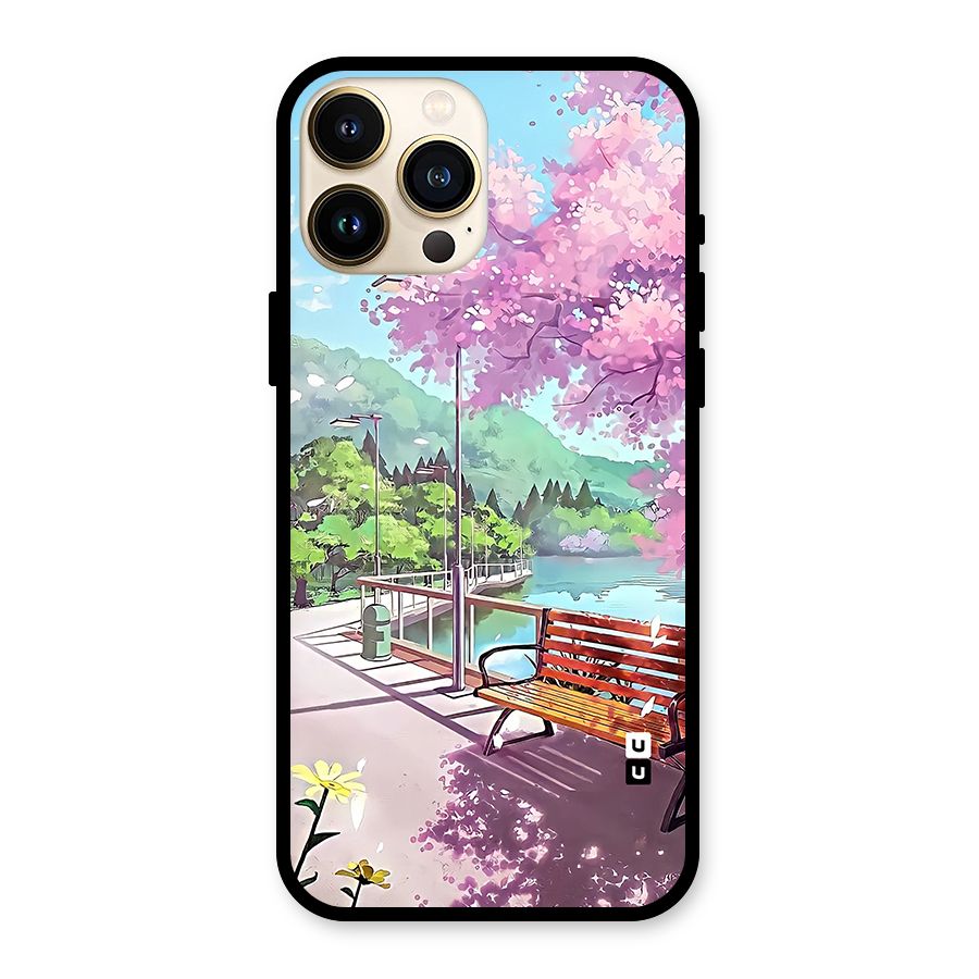 Beautiful Cherry Blossom Landscape Glass Back Case for iPhone 13 Pro Max
