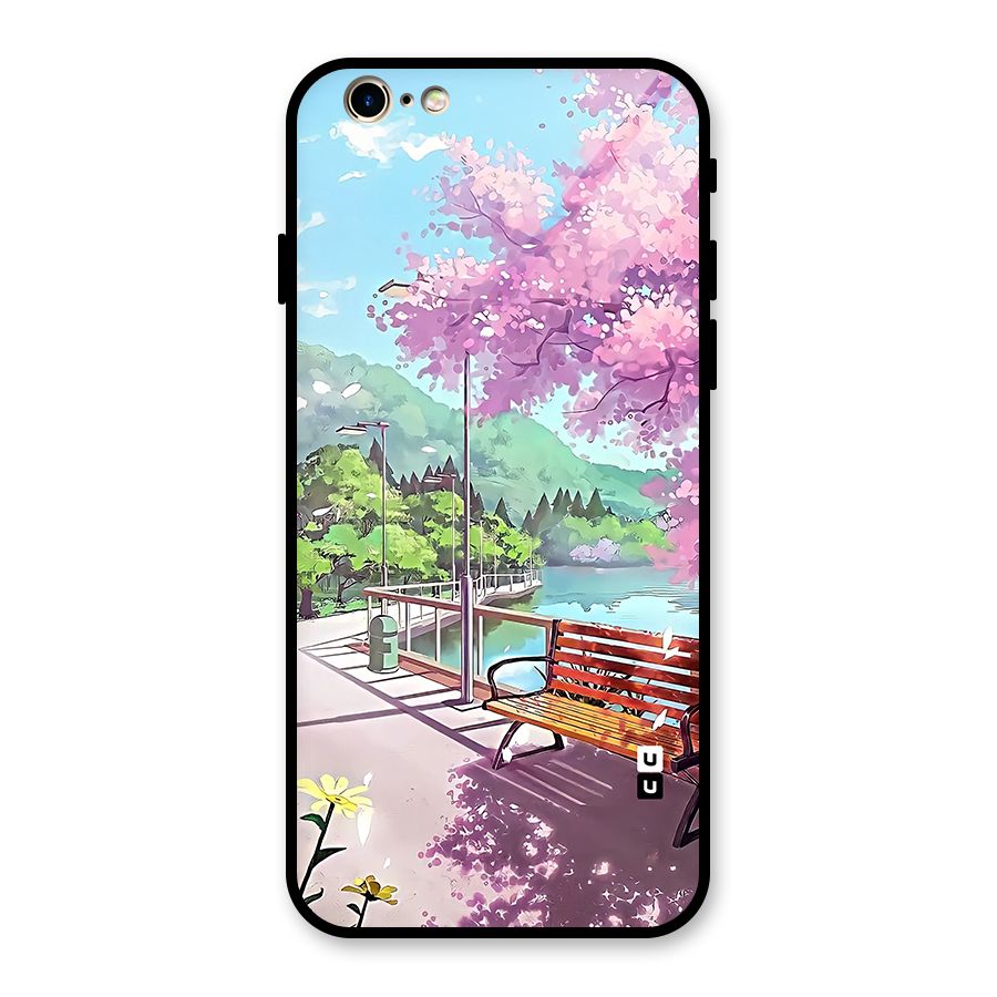 Beautiful Cherry Blossom Landscape Glass Back Case for iPhone 6 6S