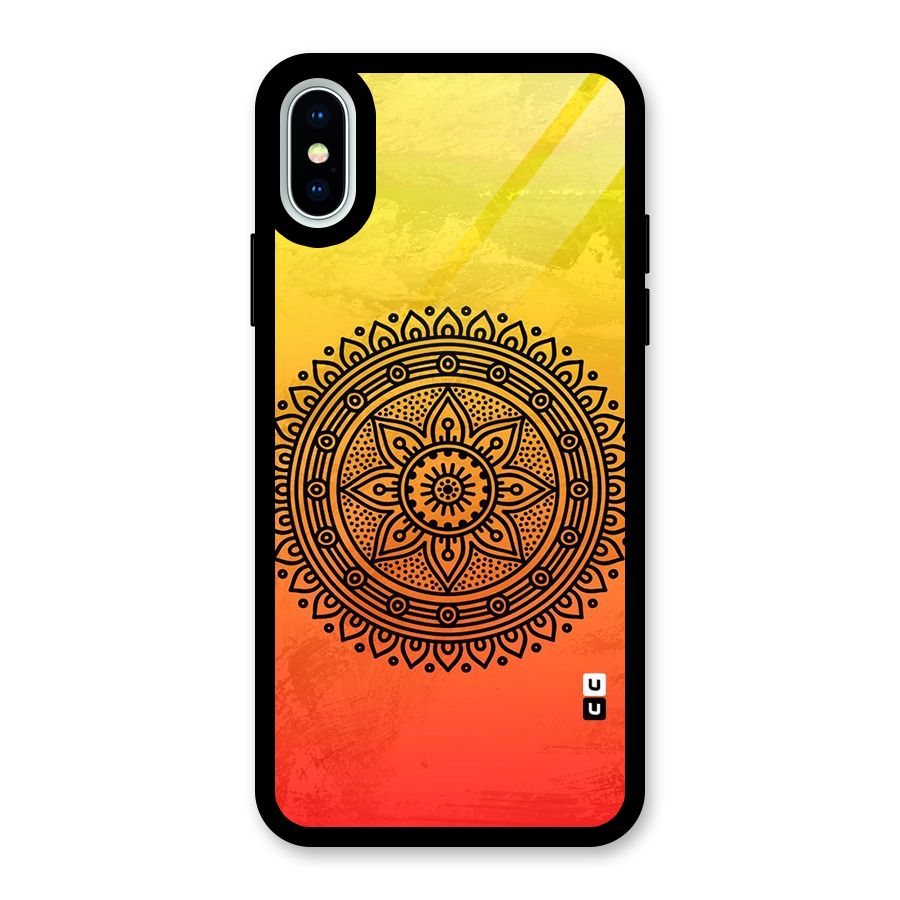 Beautiful Circle Art Glass Back Case for iPhone XS
