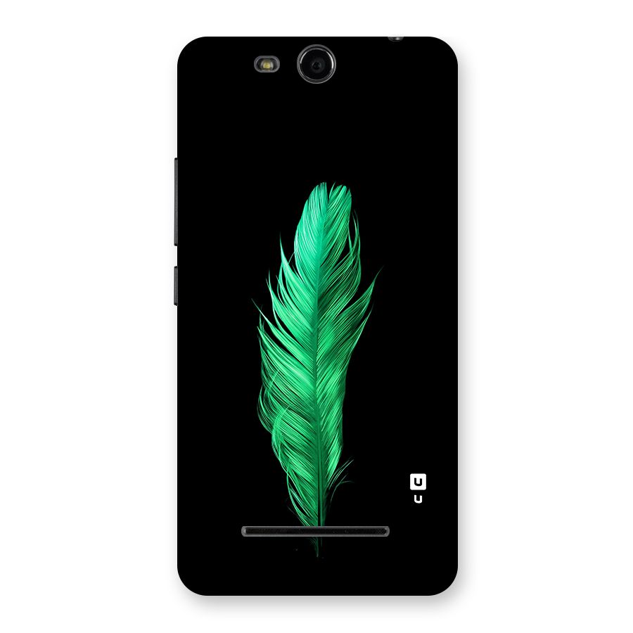 Beautiful Green Feather Back Case for Canvas Juice 3 Q392