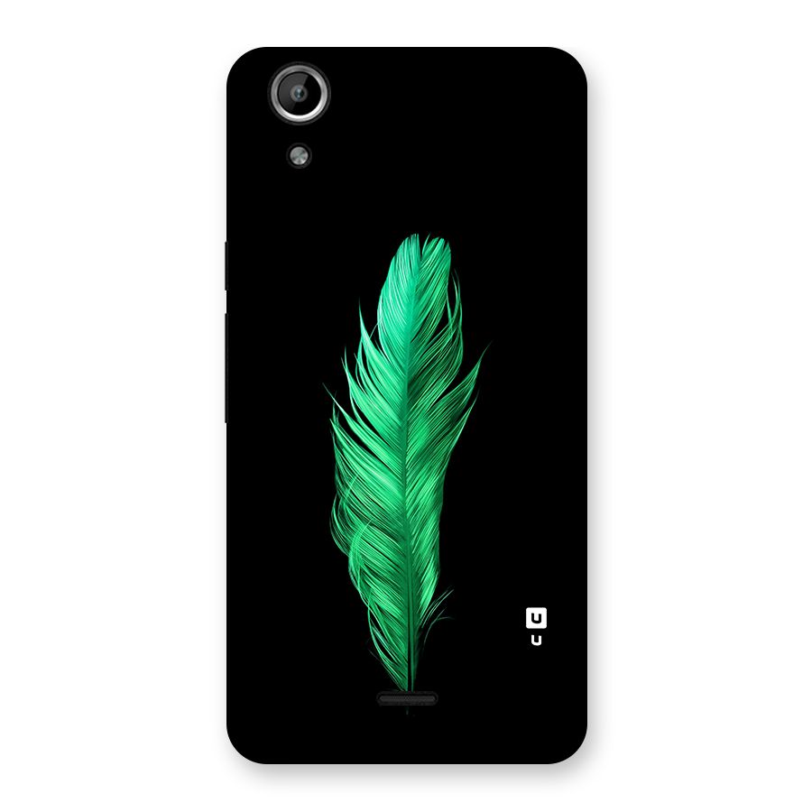 Beautiful Green Feather Back Case for Canvas Selfie Lens Q345