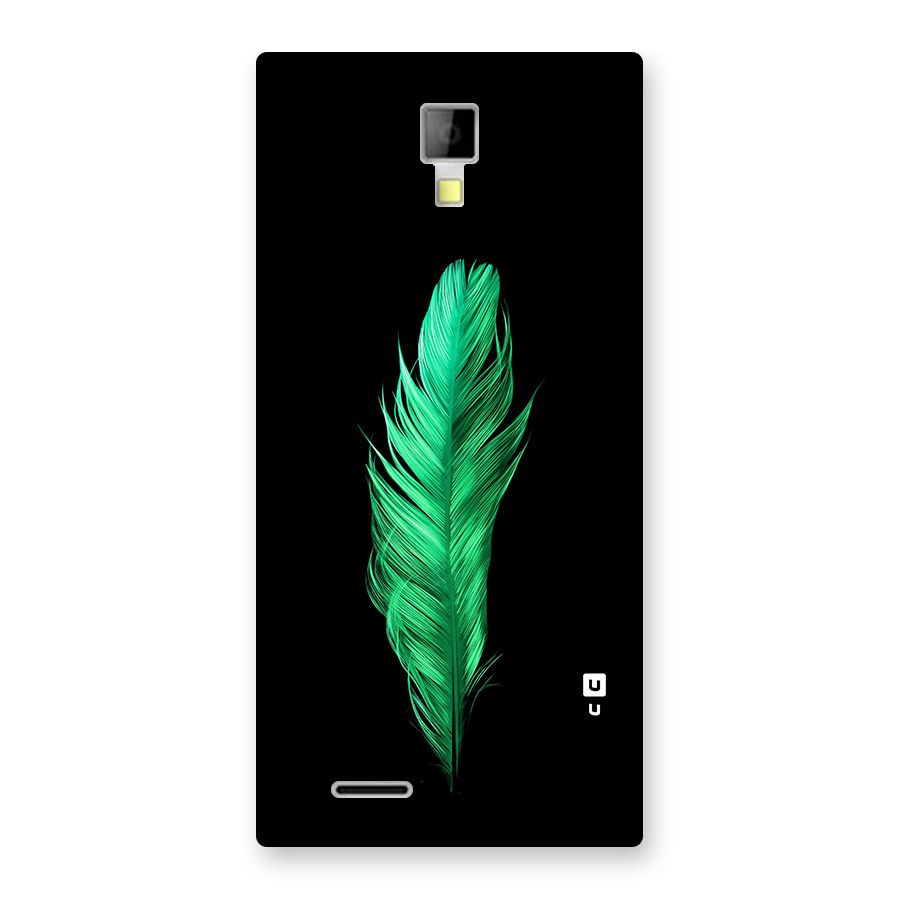 Beautiful Green Feather Back Case for Canvas Xpress A99