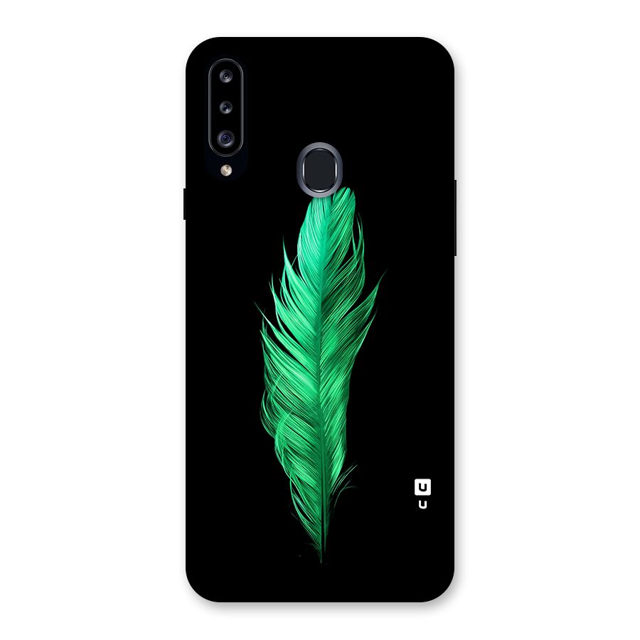 Beautiful Green Feather Back Case for Galaxy A20s