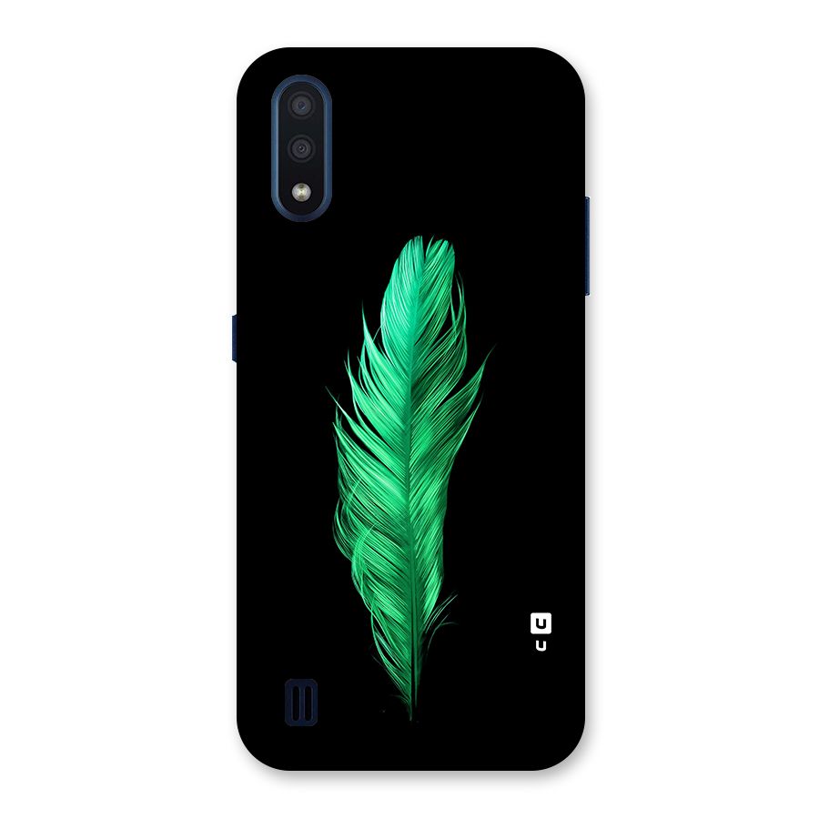Beautiful Green Feather Back Case for Galaxy M01