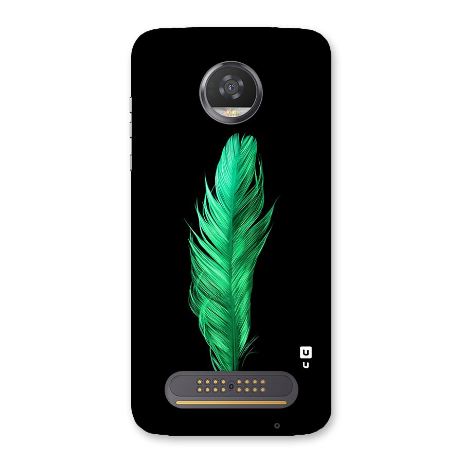 Beautiful Green Feather Back Case for Moto Z2 Play