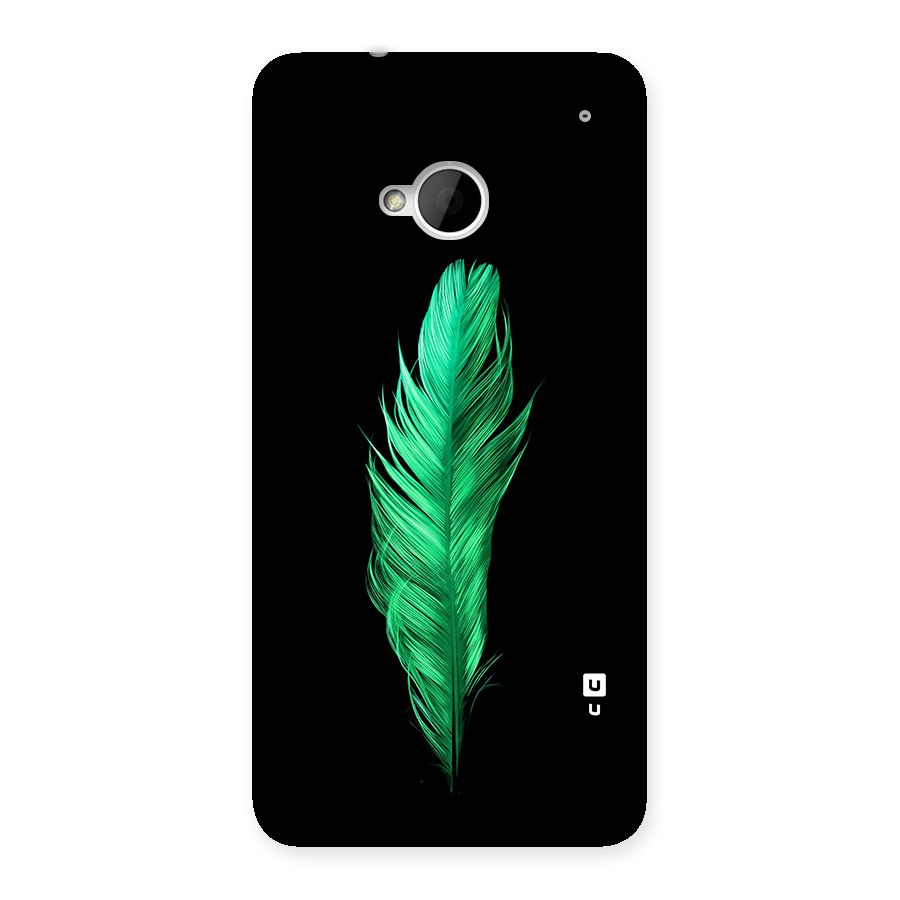 Beautiful Green Feather Back Case for One M7 (Single Sim)