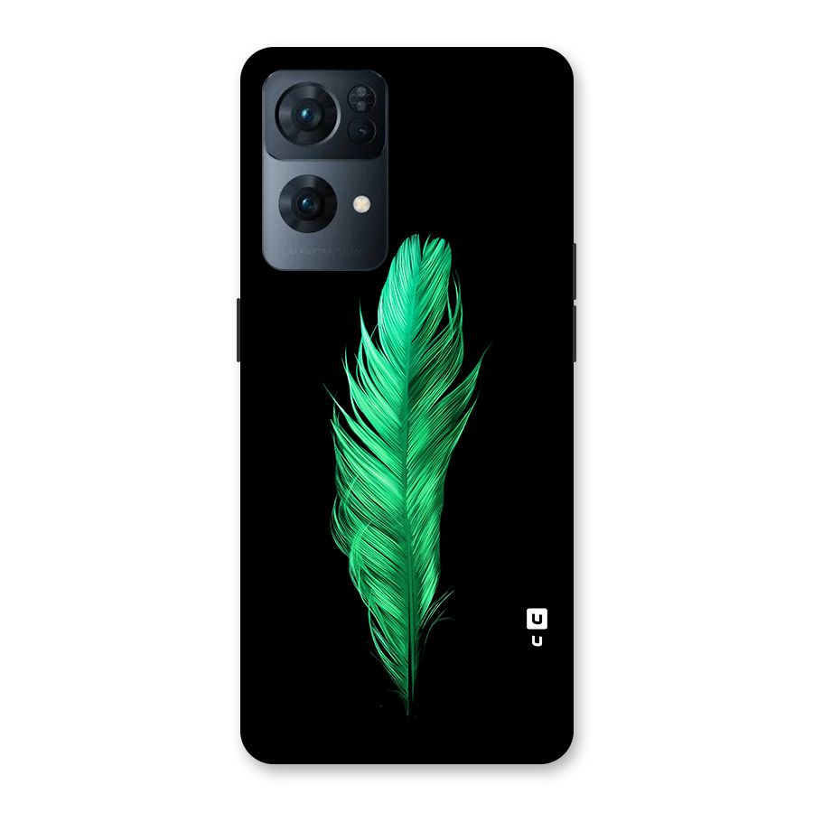 Beautiful Green Feather Back Case for Oppo Reno7 Pro 5G