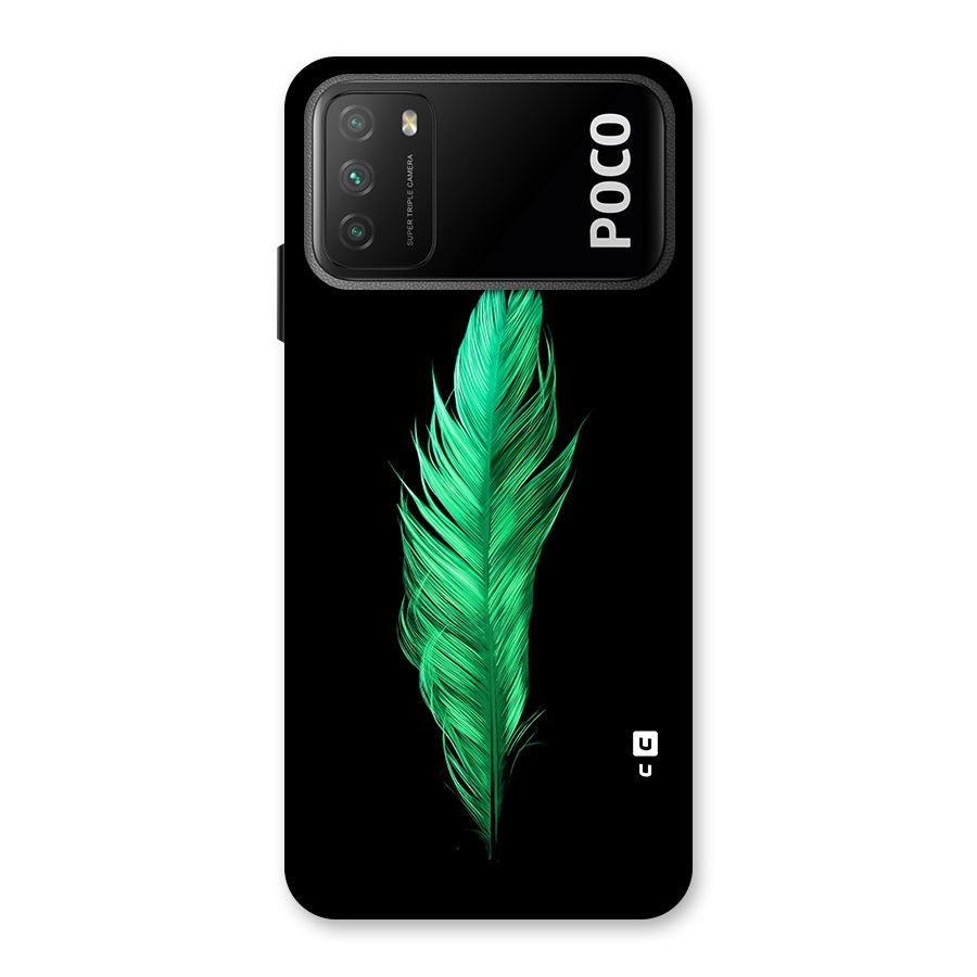 Beautiful Green Feather Back Case for Poco M3