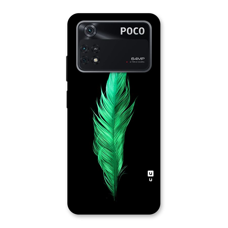 Beautiful Green Feather Back Case for Poco M4 Pro 4G
