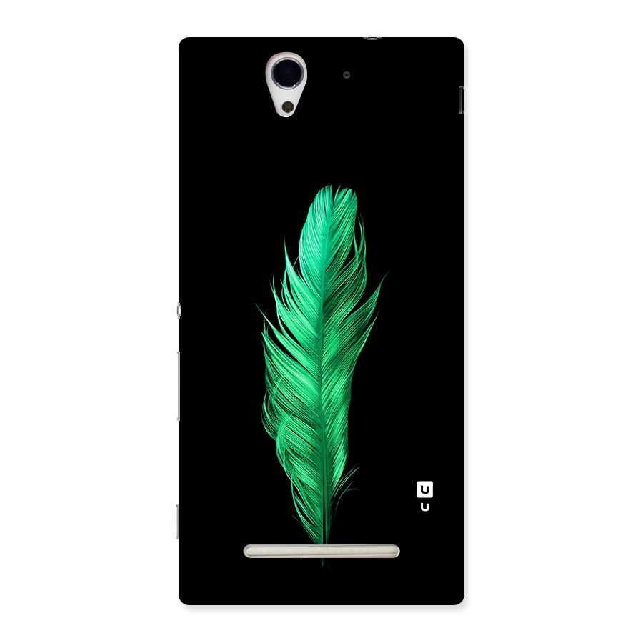Beautiful Green Feather Back Case for Xperia C3