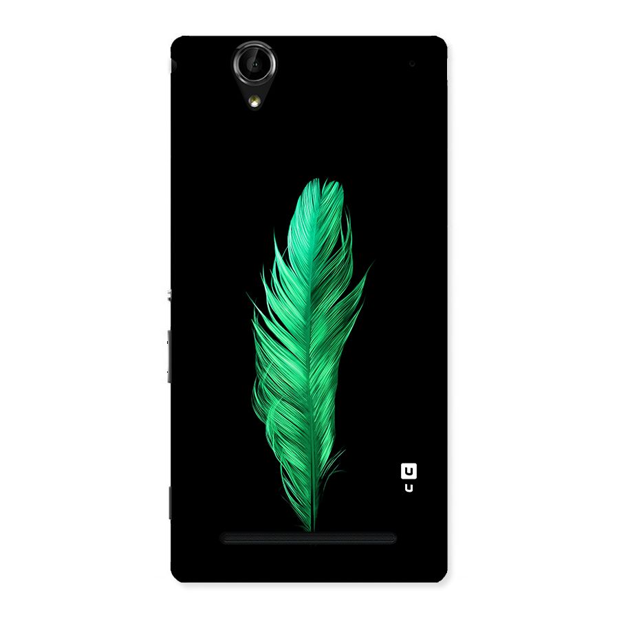 Beautiful Green Feather Back Case for Xperia T2