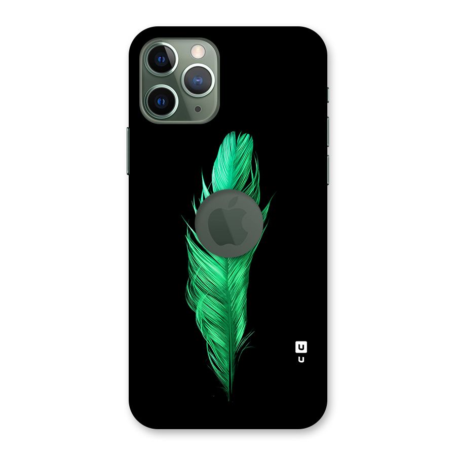 Beautiful Green Feather Back Case for iPhone 11 Pro Logo  Cut