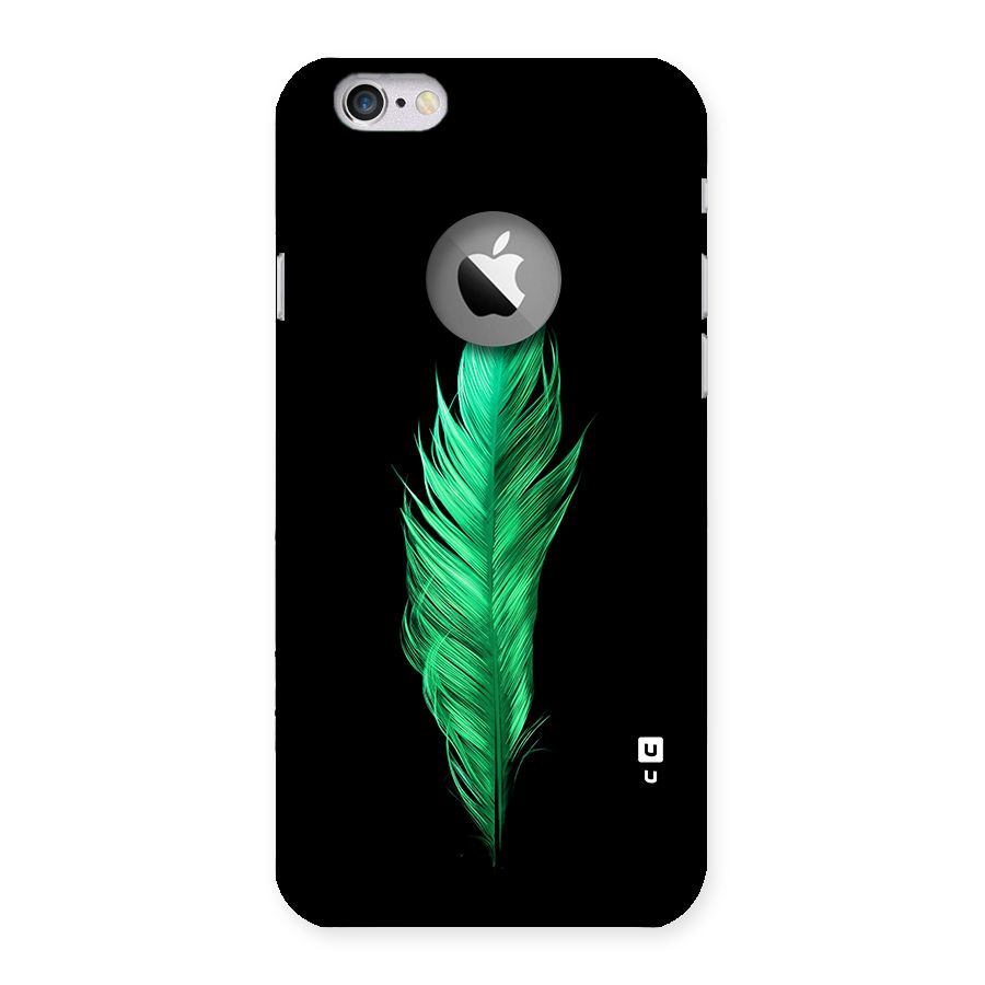 Beautiful Green Feather Back Case for iPhone 6 Logo Cut