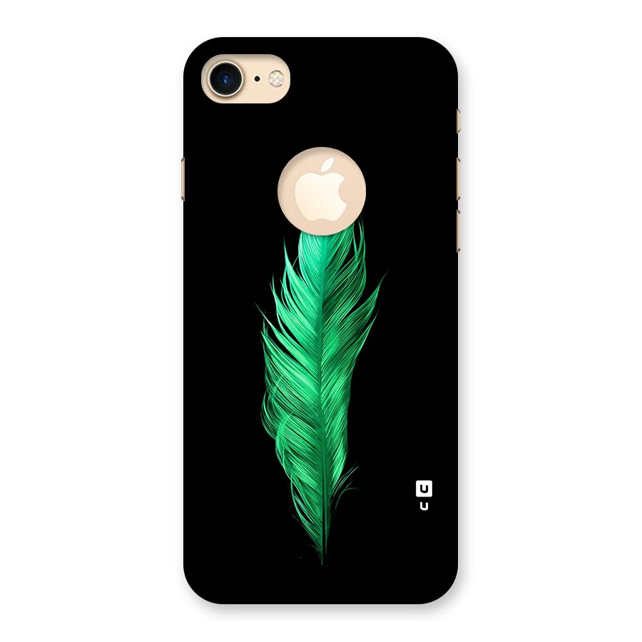Beautiful Green Feather Back Case for iPhone 7 Logo Cut