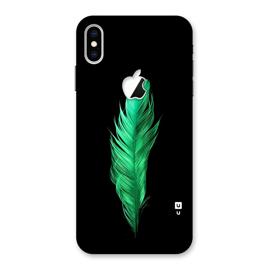 Beautiful Green Feather Back Case for iPhone XS Max Apple Cut