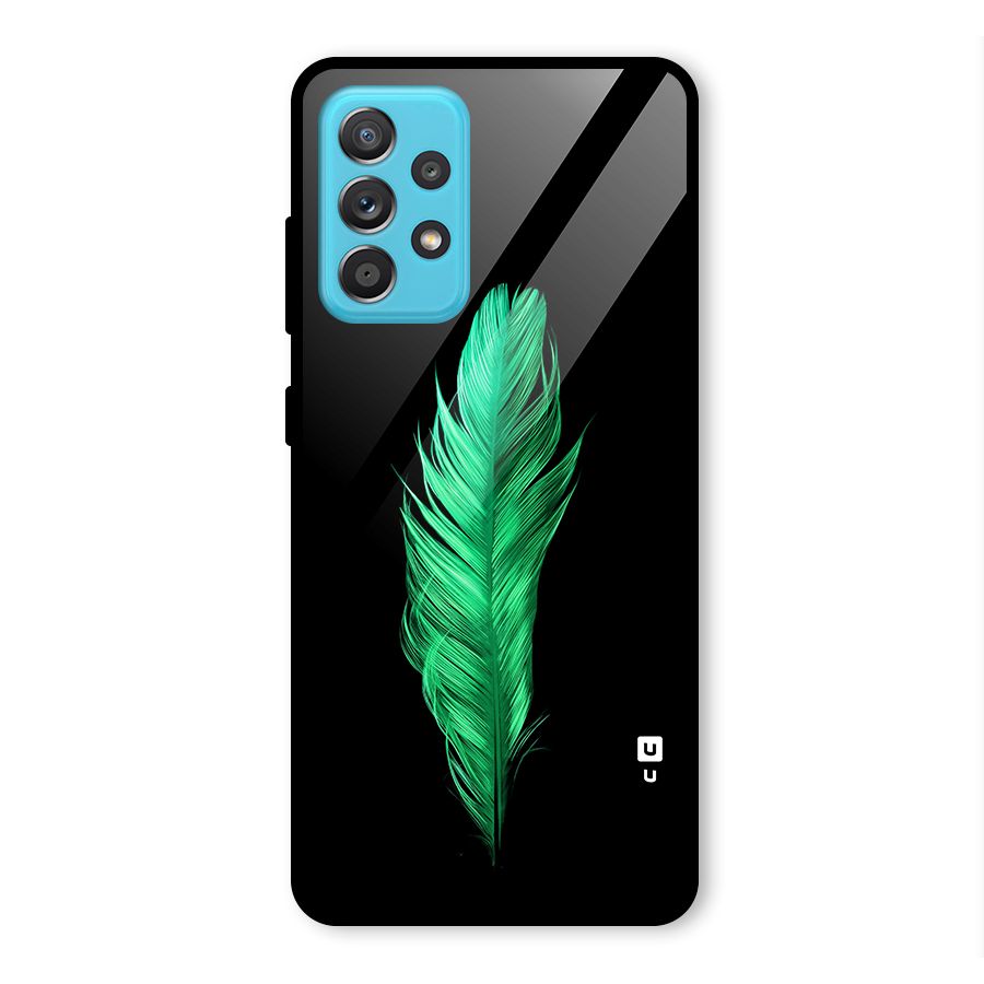 Beautiful Green Feather Glass Back Case for Galaxy A52