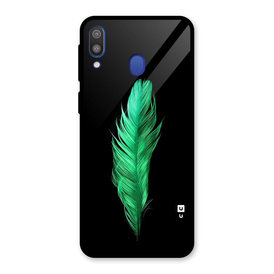 Beautiful Green Feather Glass Back Case for Galaxy M20