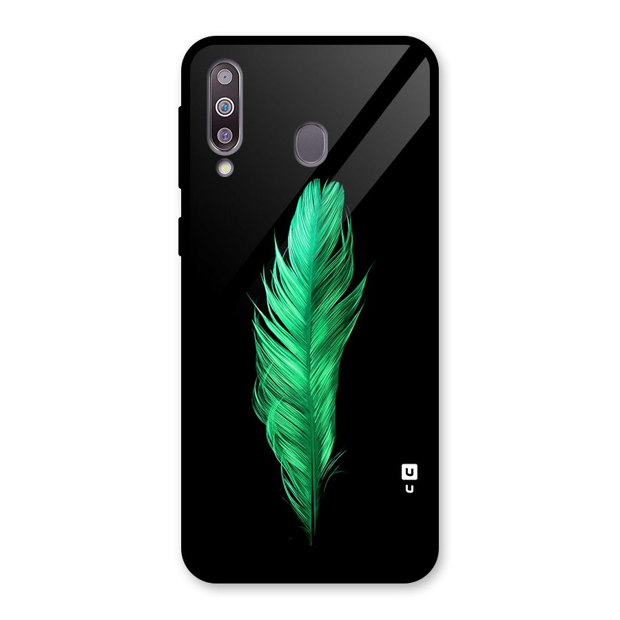 Beautiful Green Feather Glass Back Case for Galaxy M30