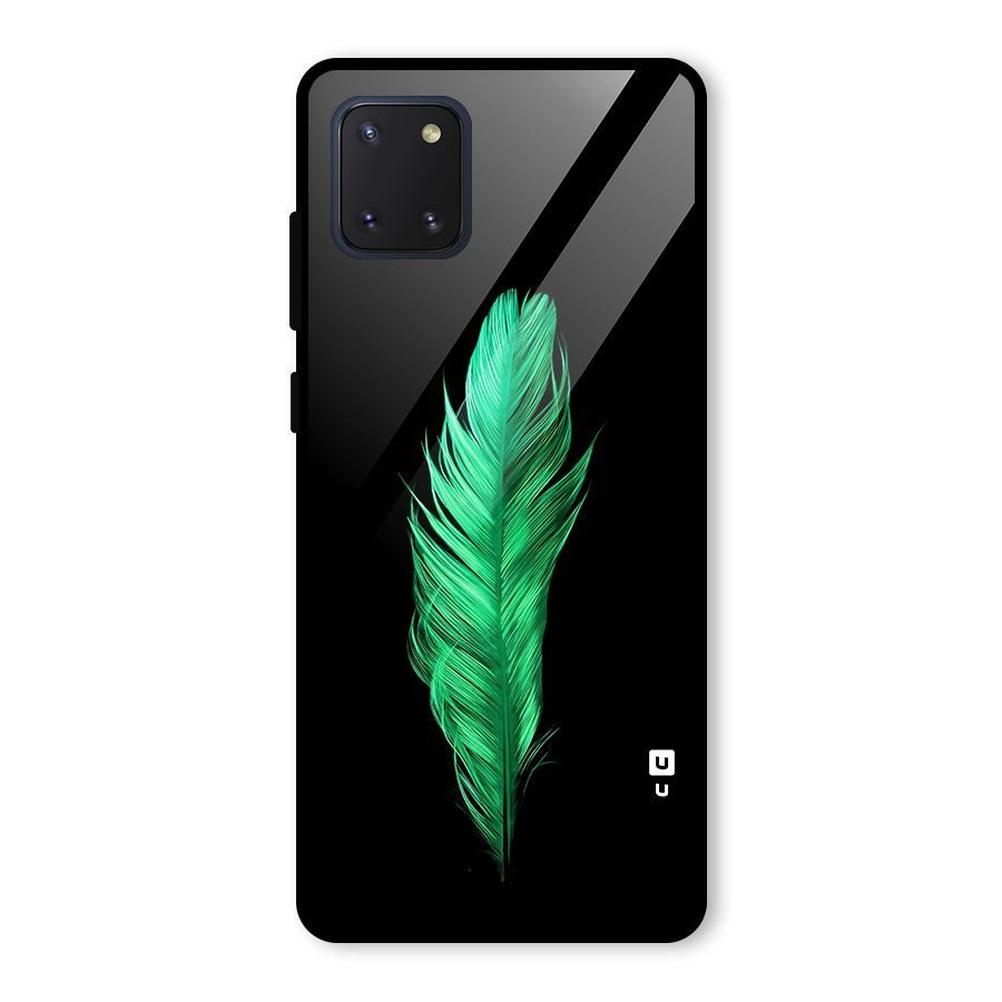 Beautiful Green Feather Glass Back Case for Galaxy Note 10 Lite