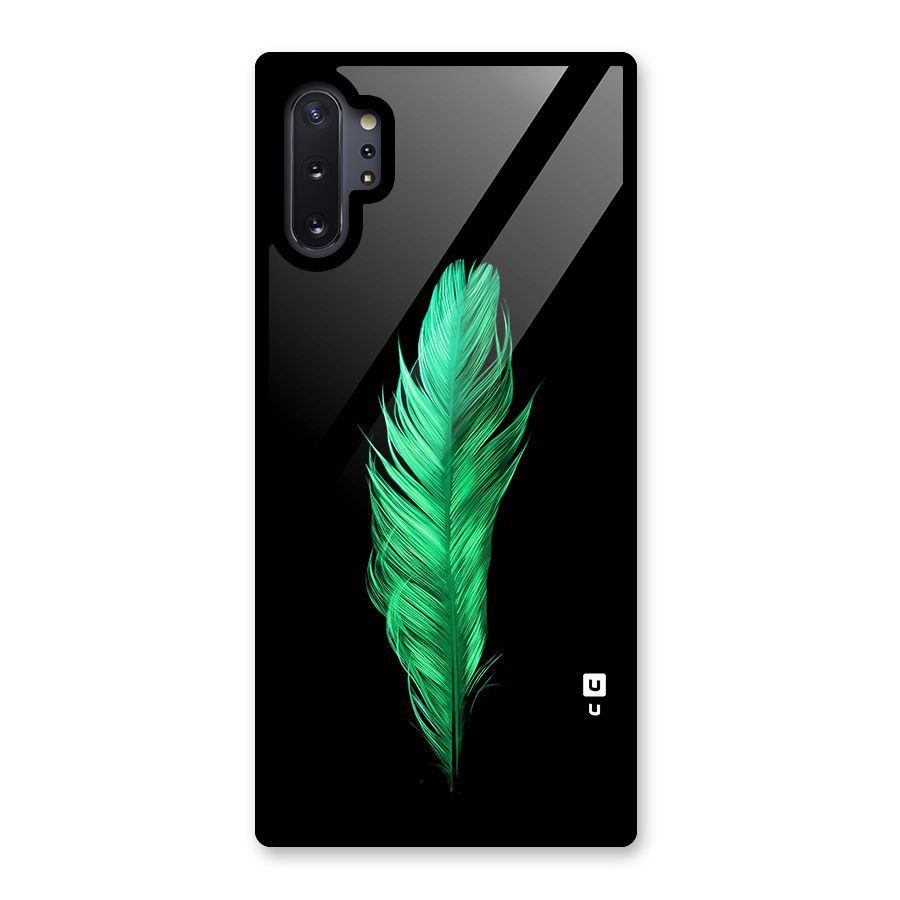 Beautiful Green Feather Glass Back Case for Galaxy Note 10 Plus