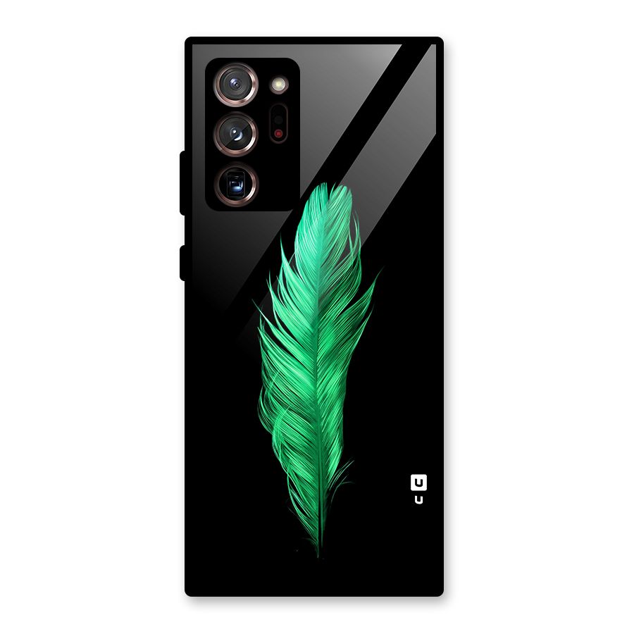 Beautiful Green Feather Glass Back Case for Galaxy Note 20 Ultra