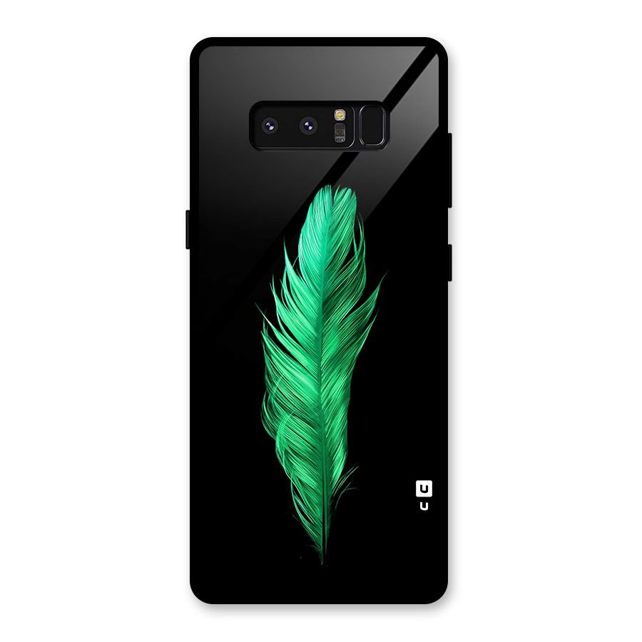 Beautiful Green Feather Glass Back Case for Galaxy Note 8