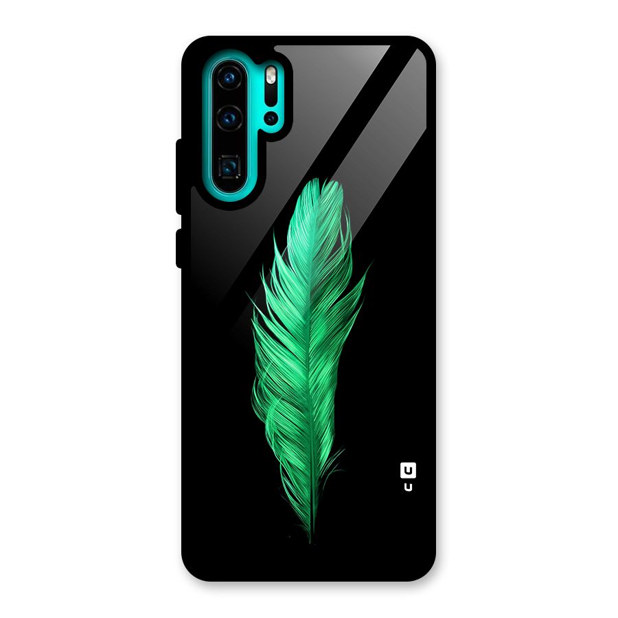 Beautiful Green Feather Glass Back Case for Huawei P30 Pro