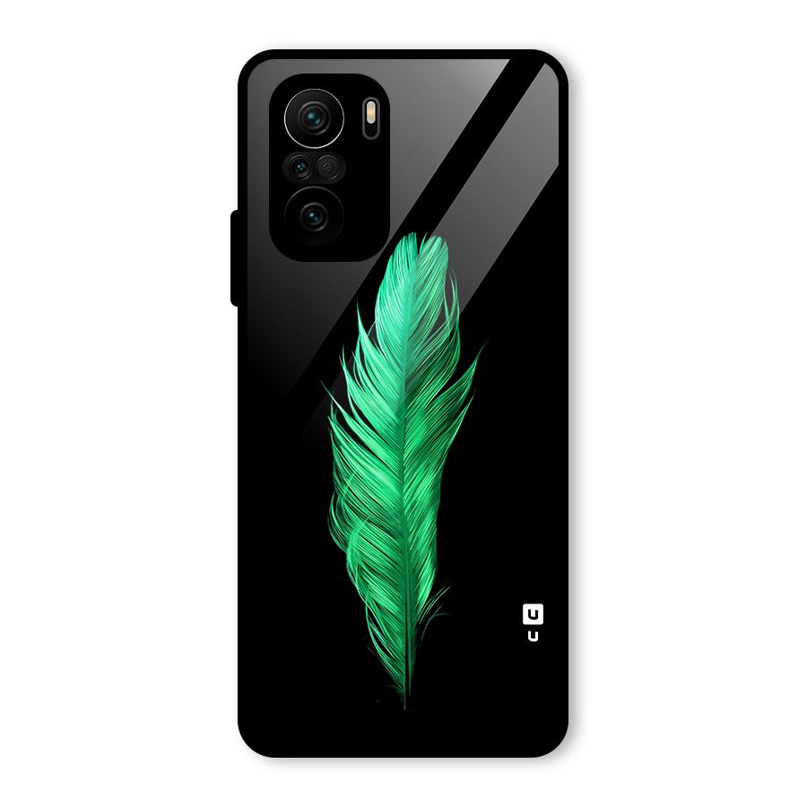 Beautiful Green Feather Glass Back Case for Mi 11X Pro