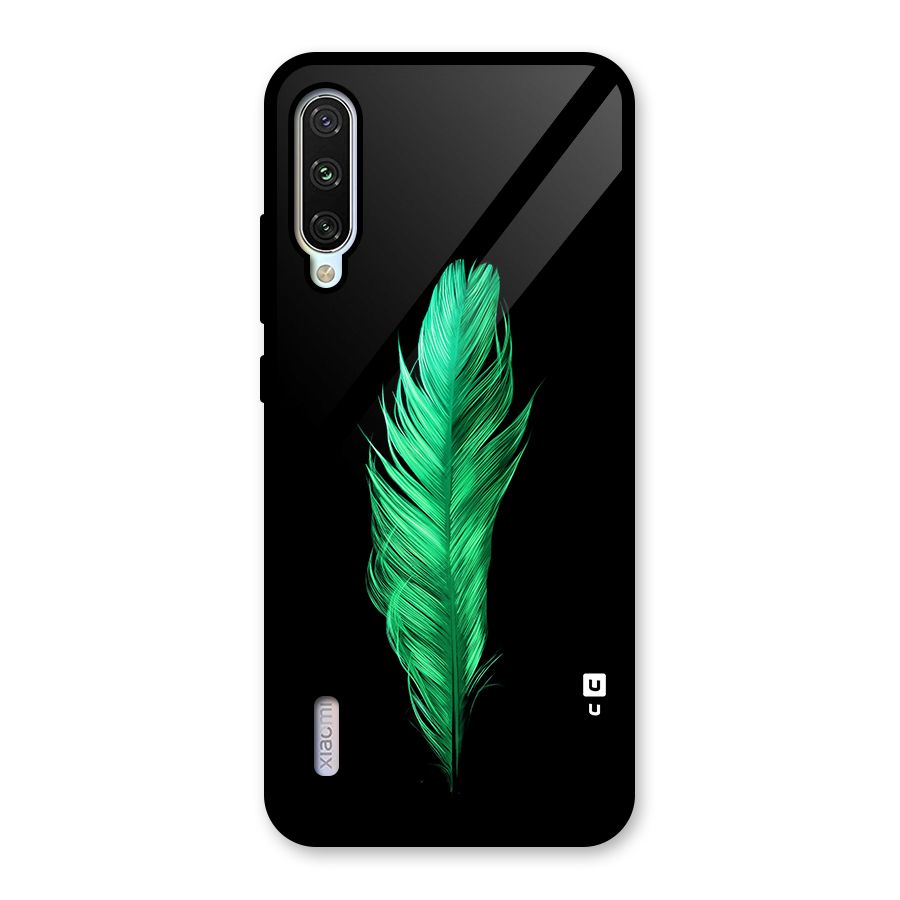 Beautiful Green Feather Glass Back Case for Mi A3