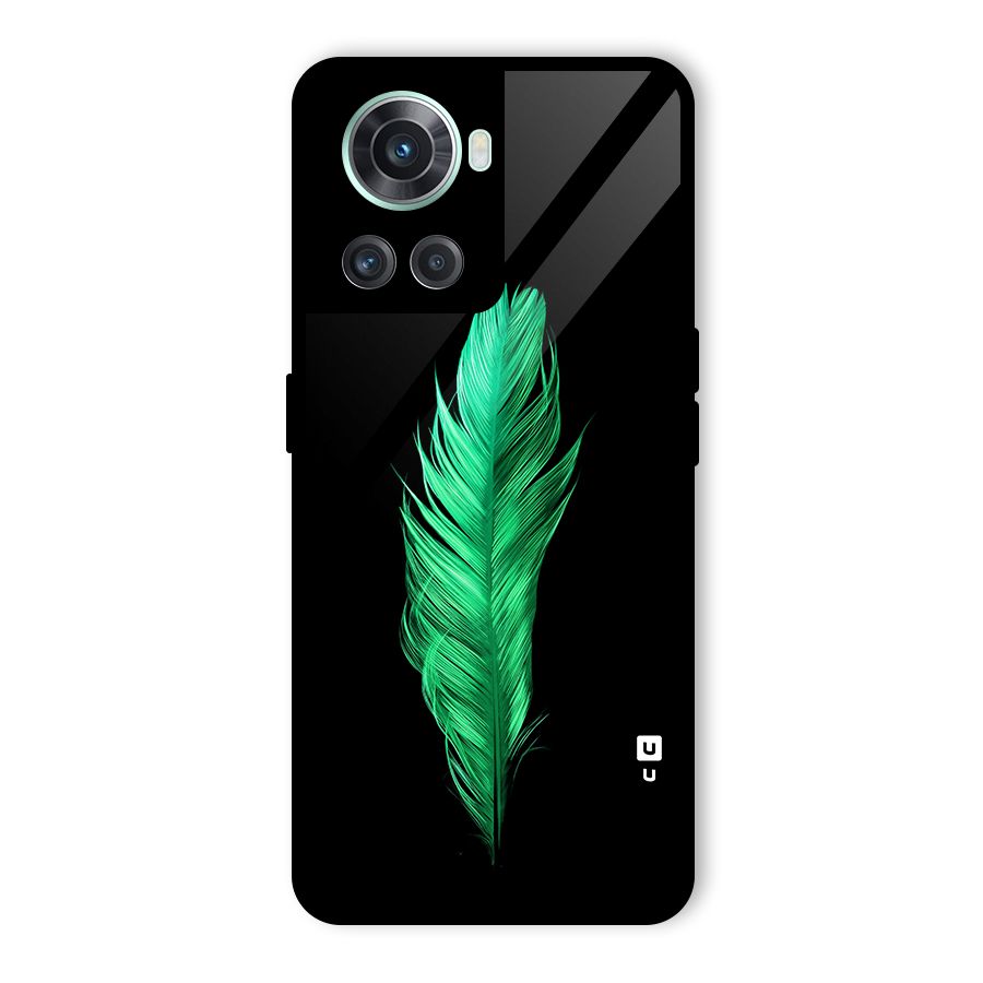 Beautiful Green Feather Glass Back Case for OnePlus 10R
