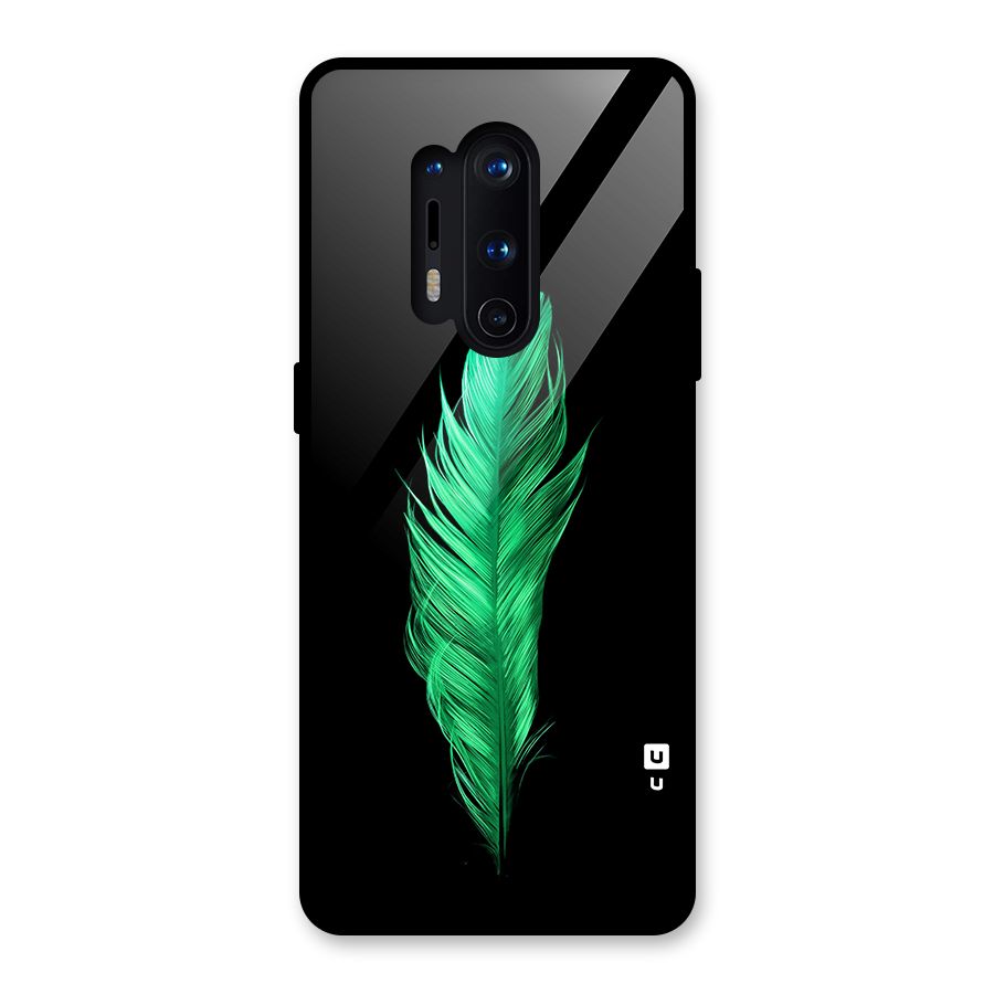 Beautiful Green Feather Glass Back Case for OnePlus 8 Pro