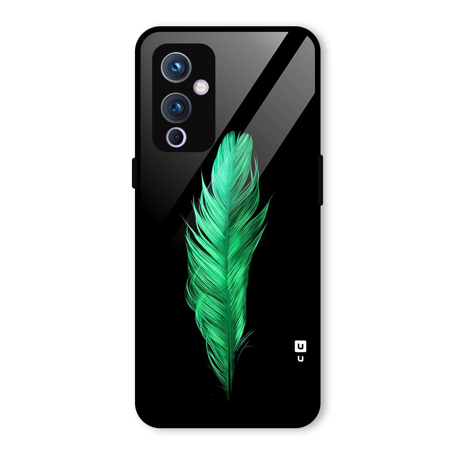 Beautiful Green Feather Glass Back Case for OnePlus 9