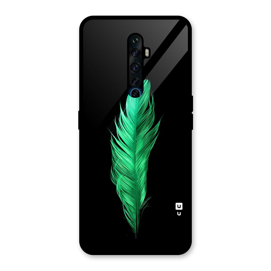 Beautiful Green Feather Glass Back Case for Oppo Reno2 F
