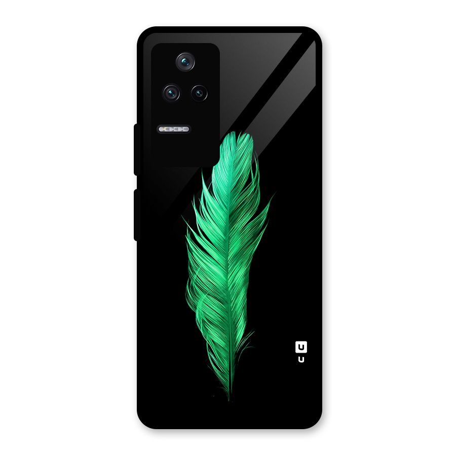 Beautiful Green Feather Glass Back Case for Poco F4 5G