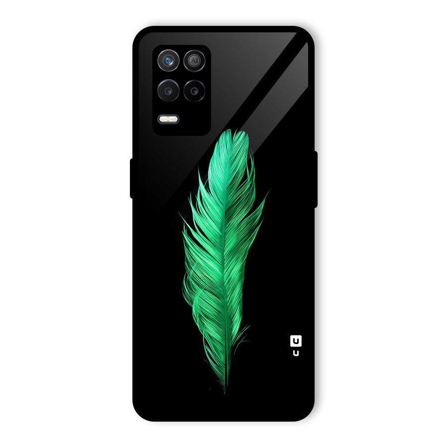 Beautiful Green Feather Glass Back Case for Realme 8 5G