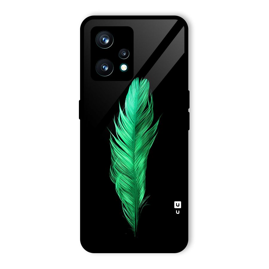 Beautiful Green Feather Glass Back Case for Realme 9 Pro Plus 5G