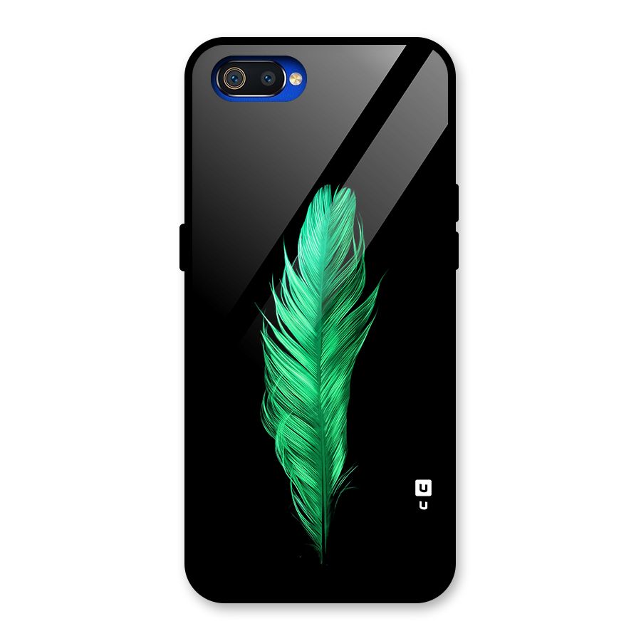 Beautiful Green Feather Glass Back Case for Realme C2
