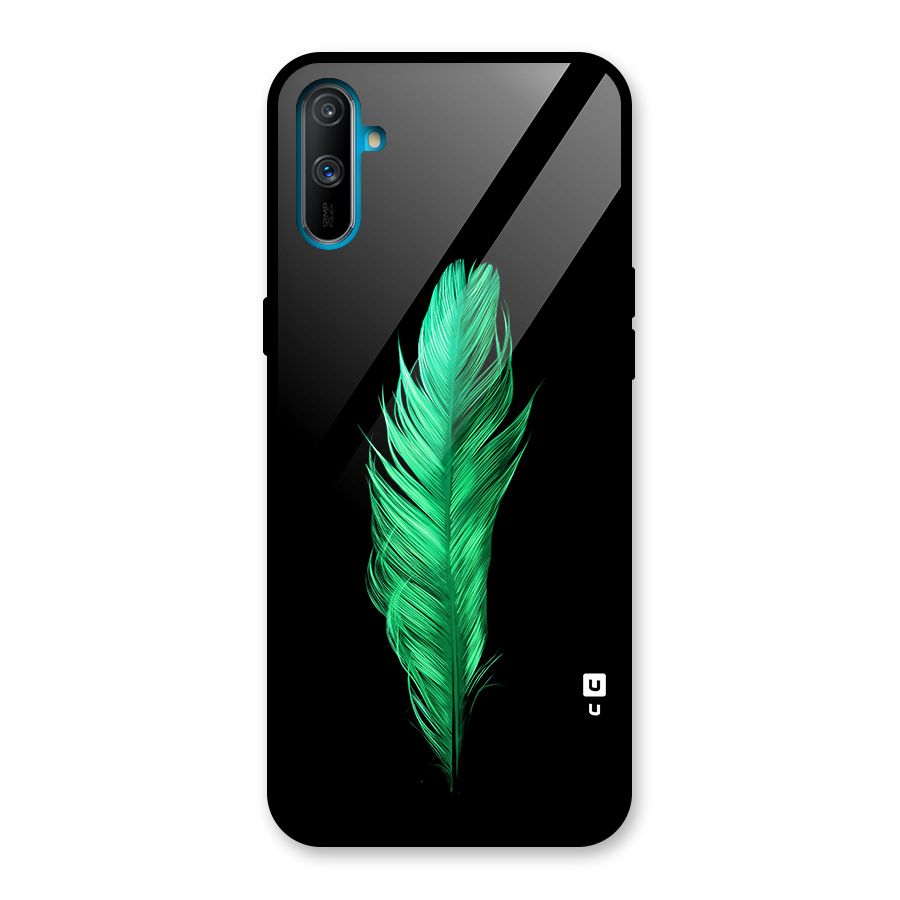 Beautiful Green Feather Glass Back Case for Realme C3