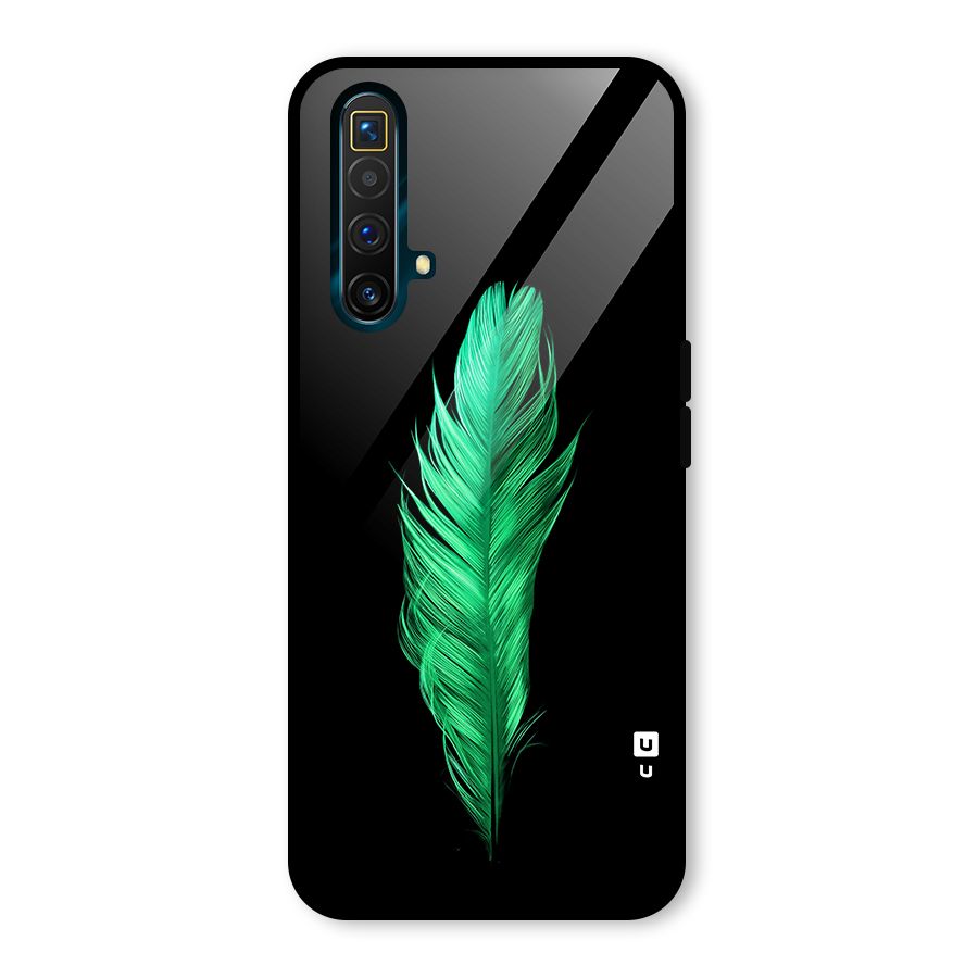 Beautiful Green Feather Glass Back Case for Realme X3 SuperZoom